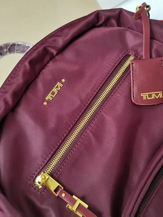 Tumi Burgundy Crossbody Backpack with Gold Hardware - Picture 4 of 10
